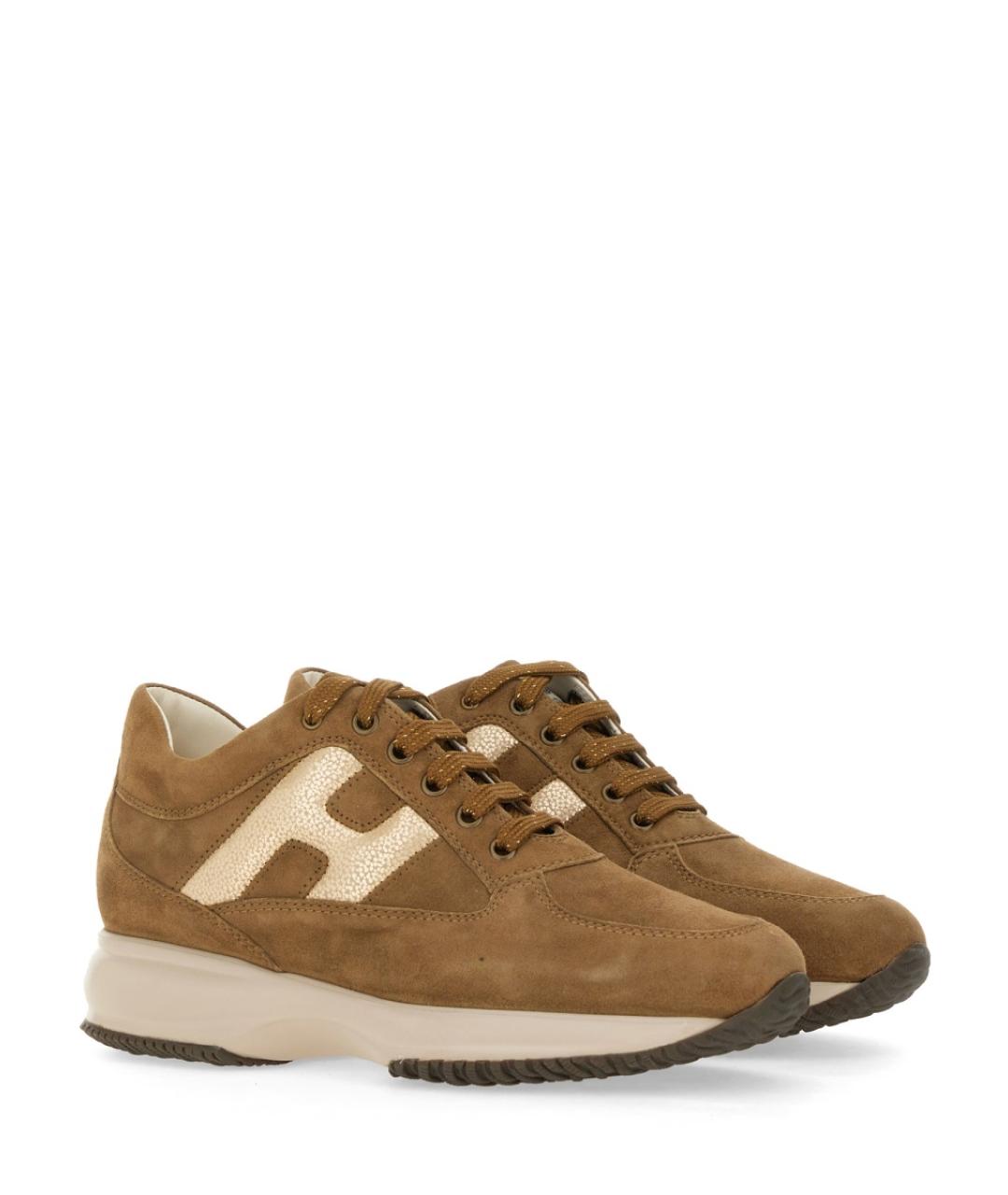 HOGAN Коричневые замшевые кроссовки, фото 2