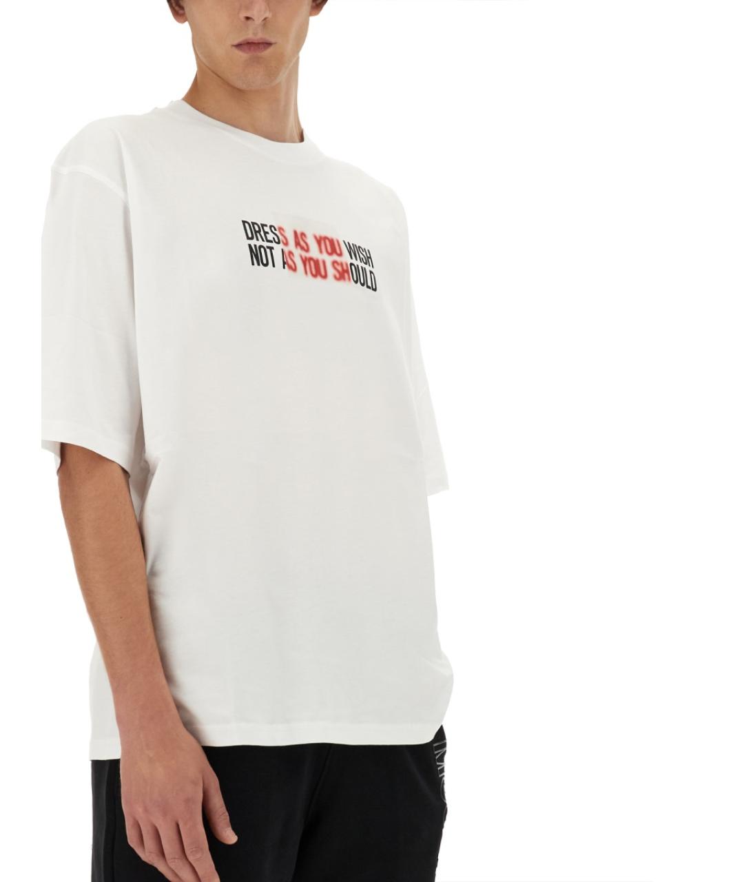 MOSCHINO Белая хлопковая футболка, фото 3