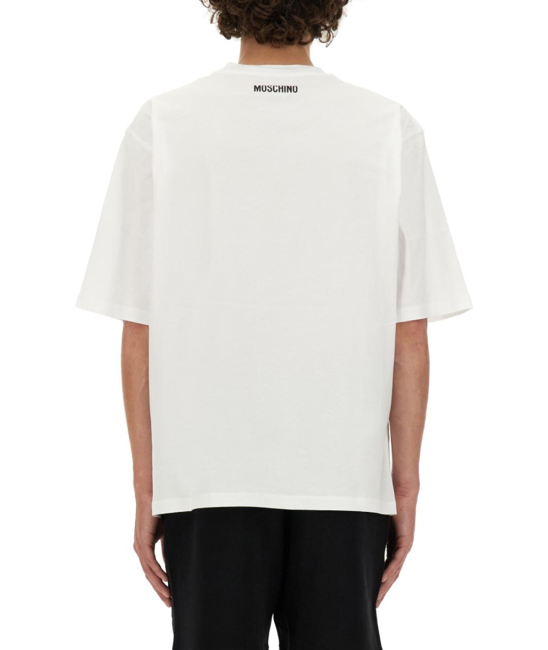 MOSCHINO Белая хлопковая футболка, фото 7