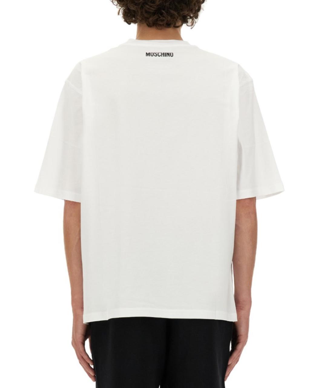 MOSCHINO Белая хлопковая футболка, фото 6