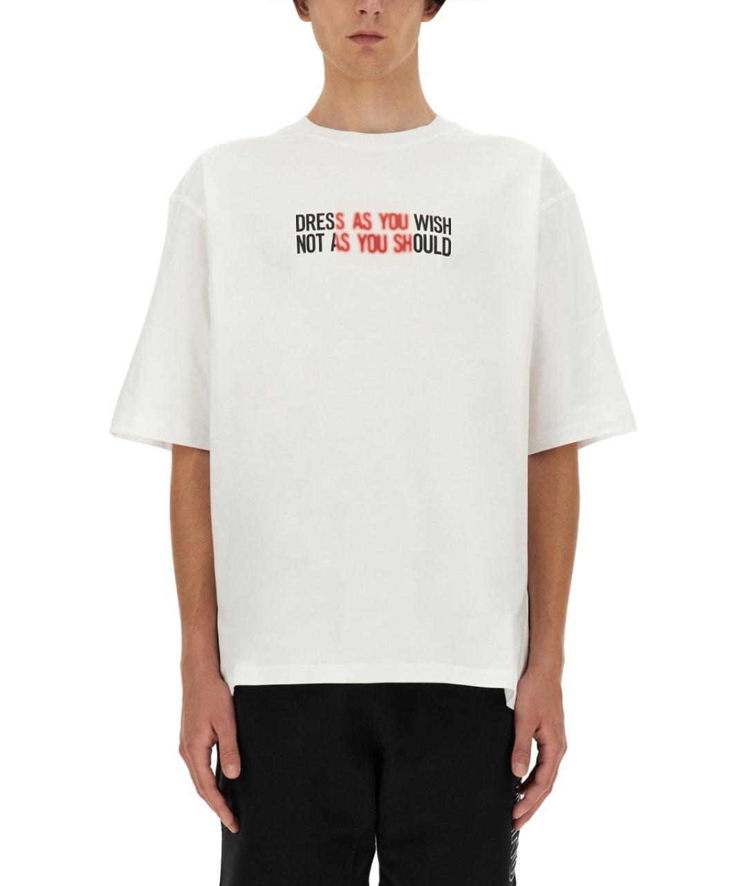 MOSCHINO Белая хлопковая футболка, фото 9