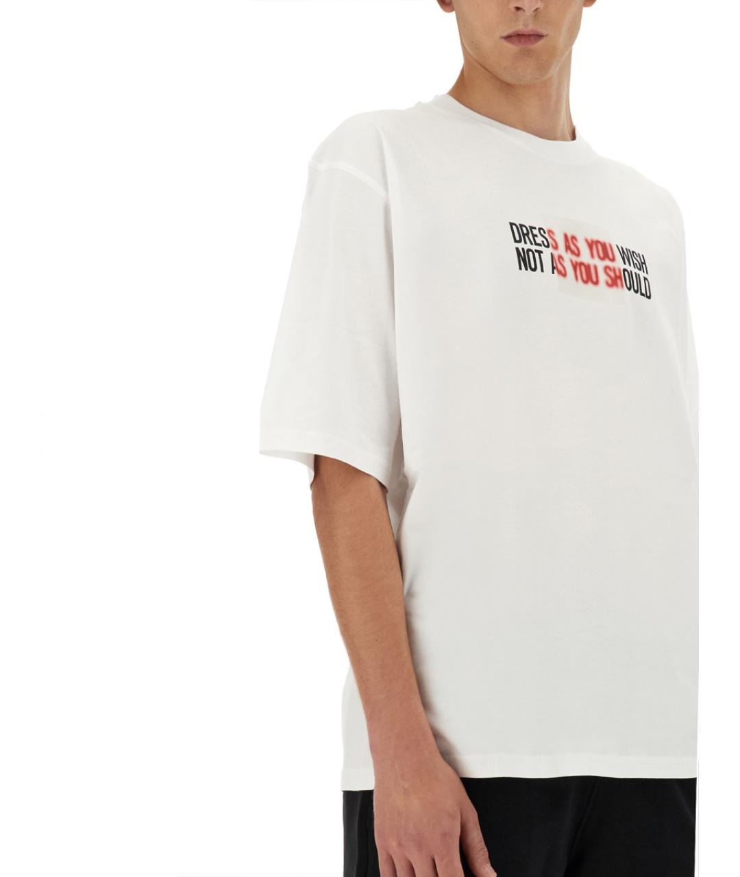 MOSCHINO Белая хлопковая футболка, фото 8