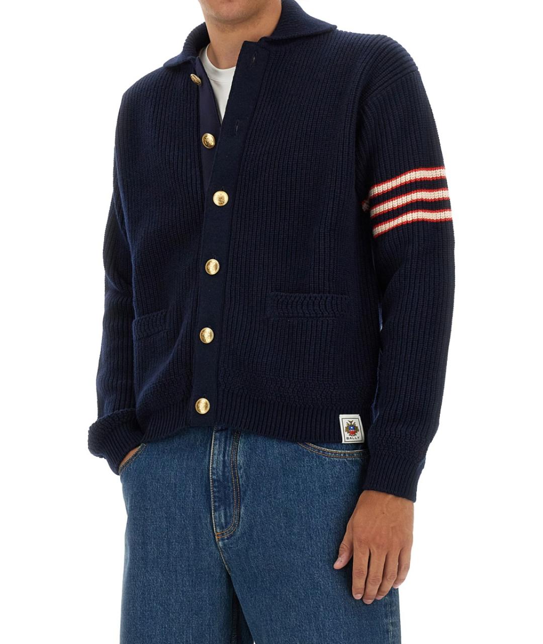 BALLY Синий шерстяной кардиган, фото 4