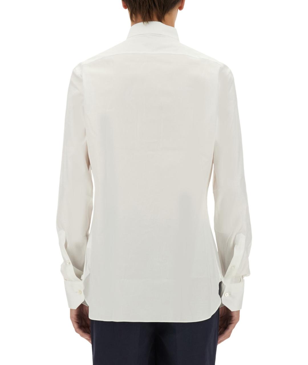 ZEGNA Белая хлопковая классическая рубашка, фото 3