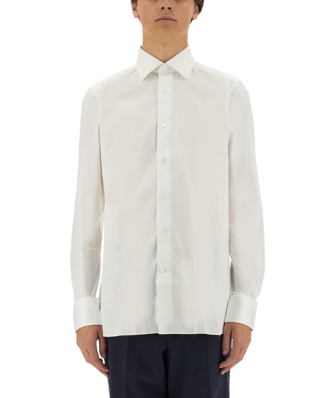 ZEGNA Белая хлопковая классическая рубашка, фото 1