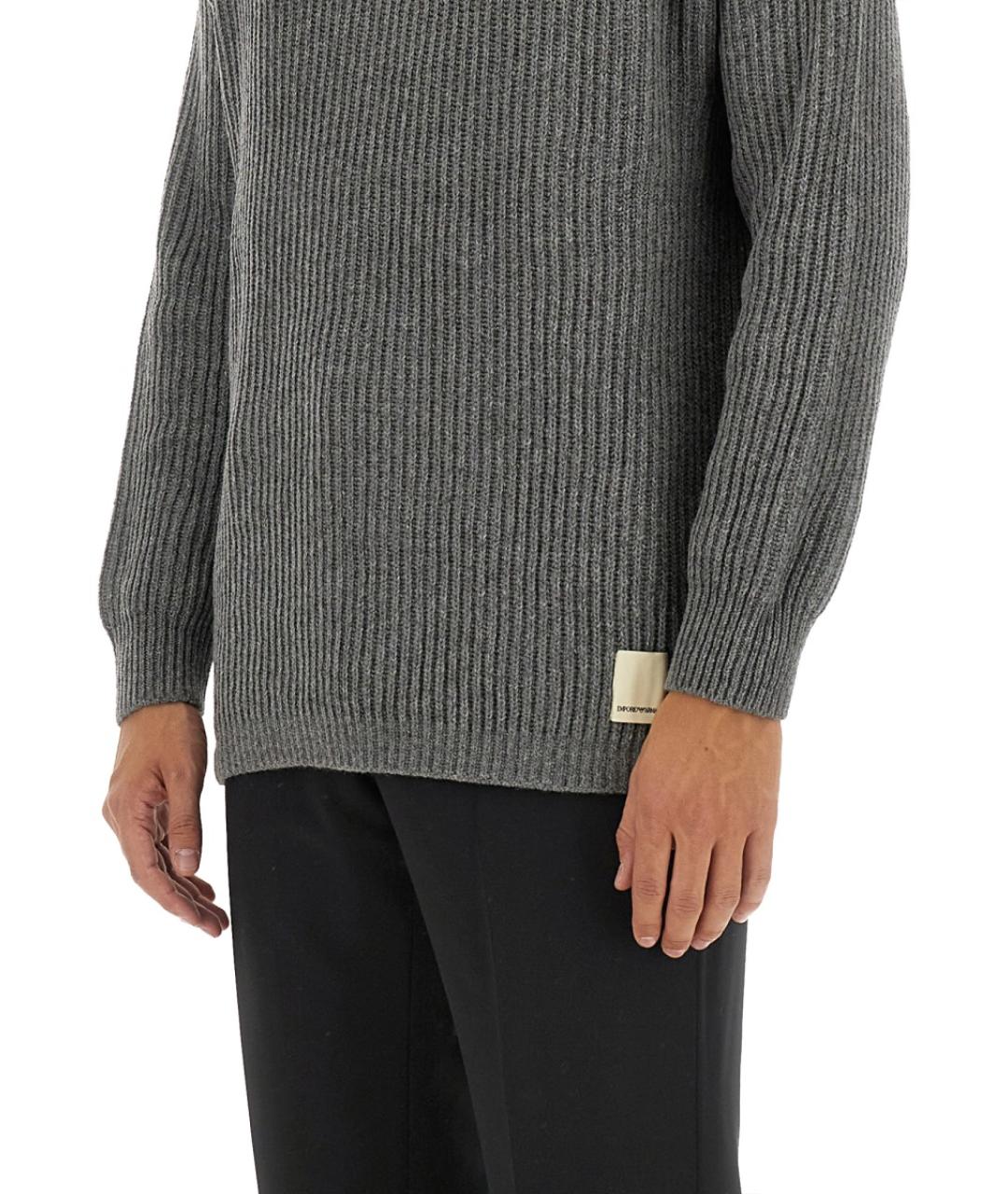 EMPORIO ARMANI Серый шерстяной джемпер / свитер, фото 4