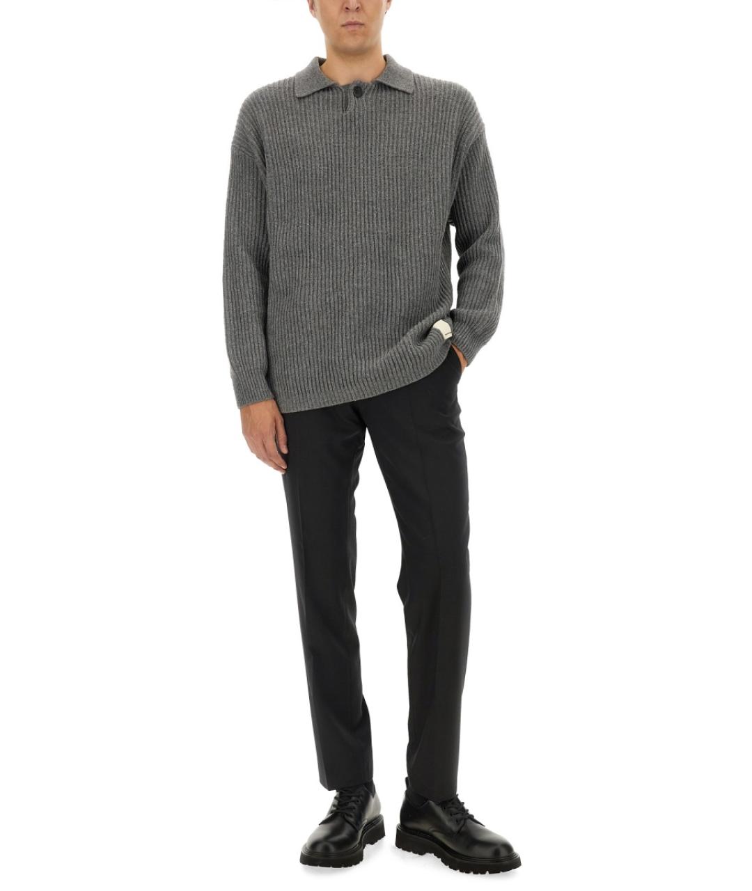 EMPORIO ARMANI Серый шерстяной джемпер / свитер, фото 2