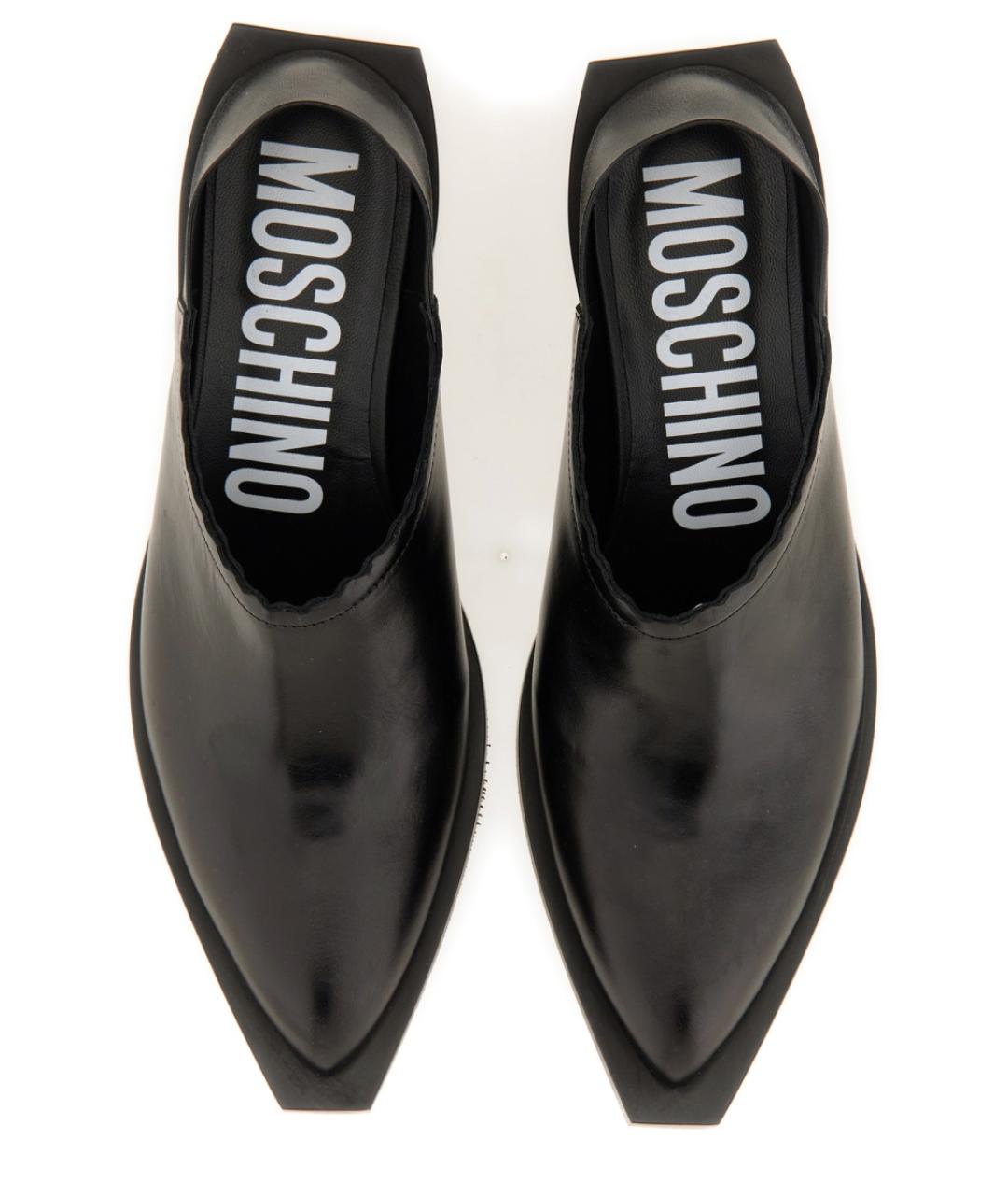 MOSCHINO Черные кожаные мокасины, фото 5