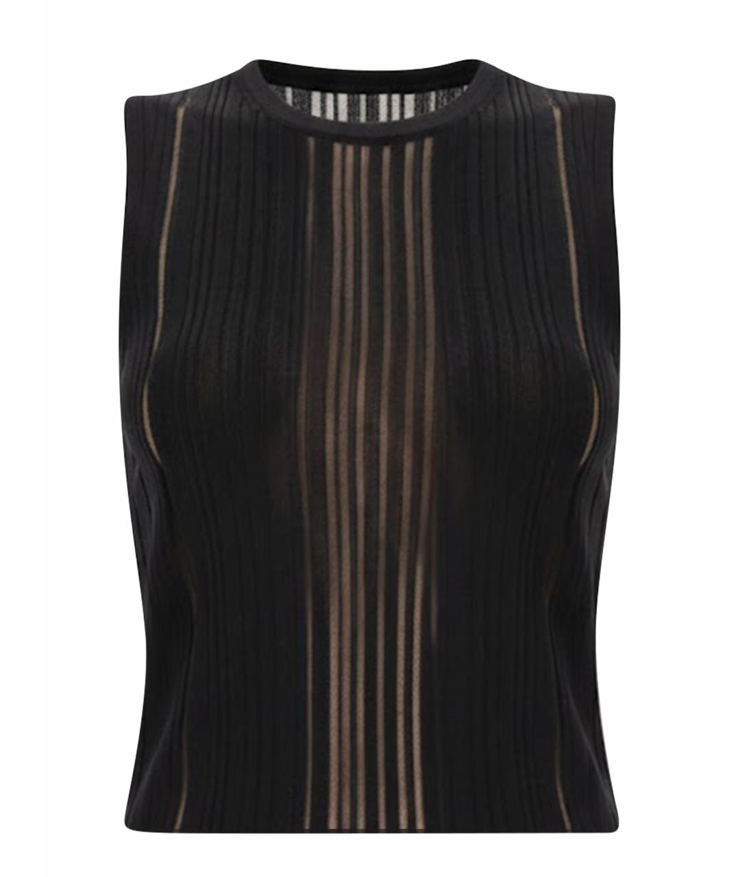 HELMUT LANG Черная вискозная майка, фото 1