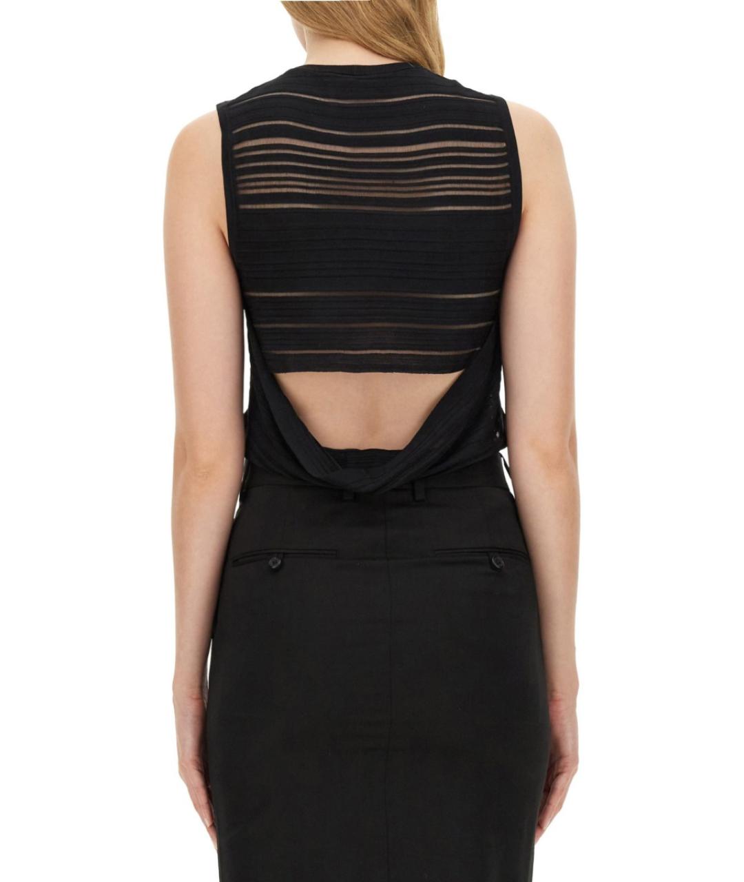 HELMUT LANG Черная вискозная майка, фото 4