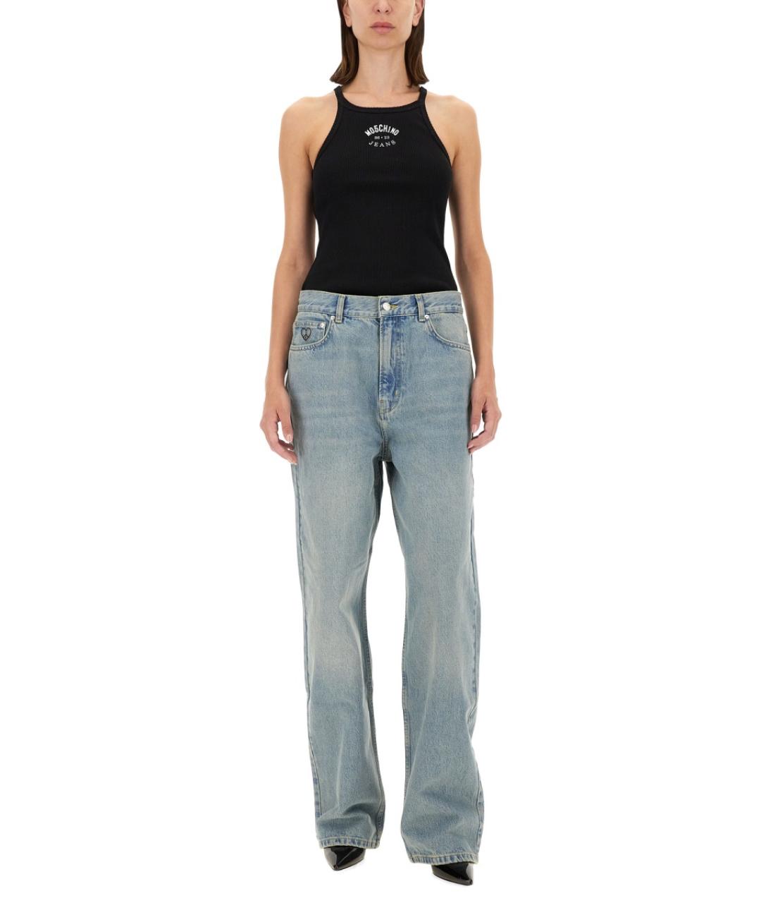 MOSCHINO JEANS Черная хлопковая майка, фото 2