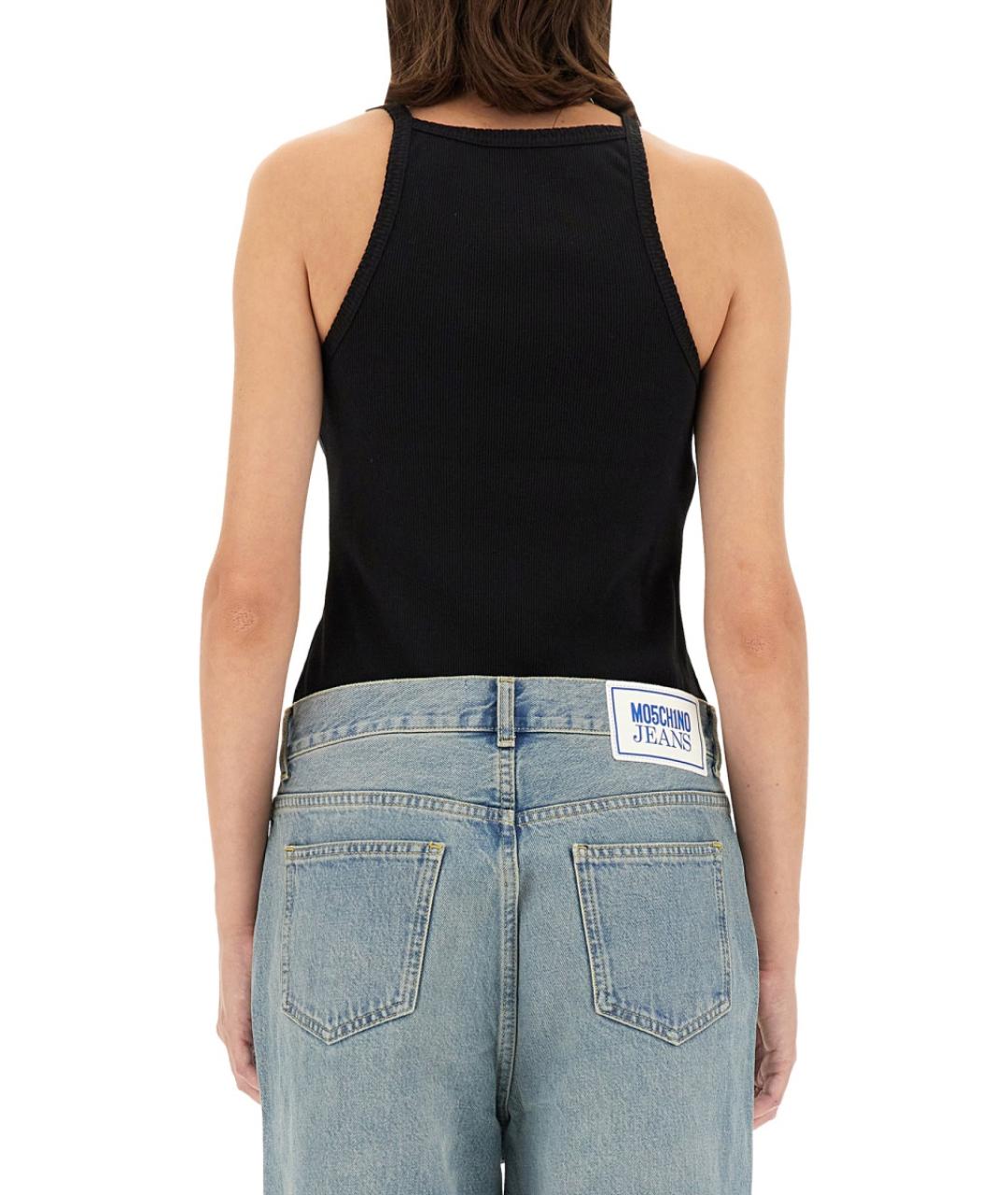 MOSCHINO JEANS Черная хлопковая майка, фото 3