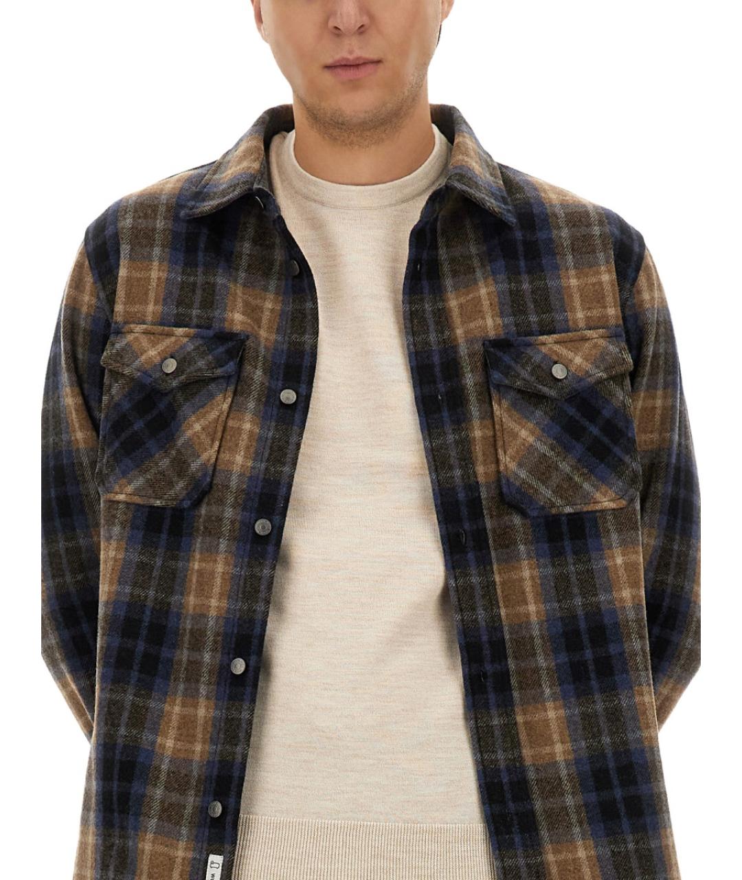 WOOLRICH Бежевая шерстяная кэжуал рубашка, фото 4