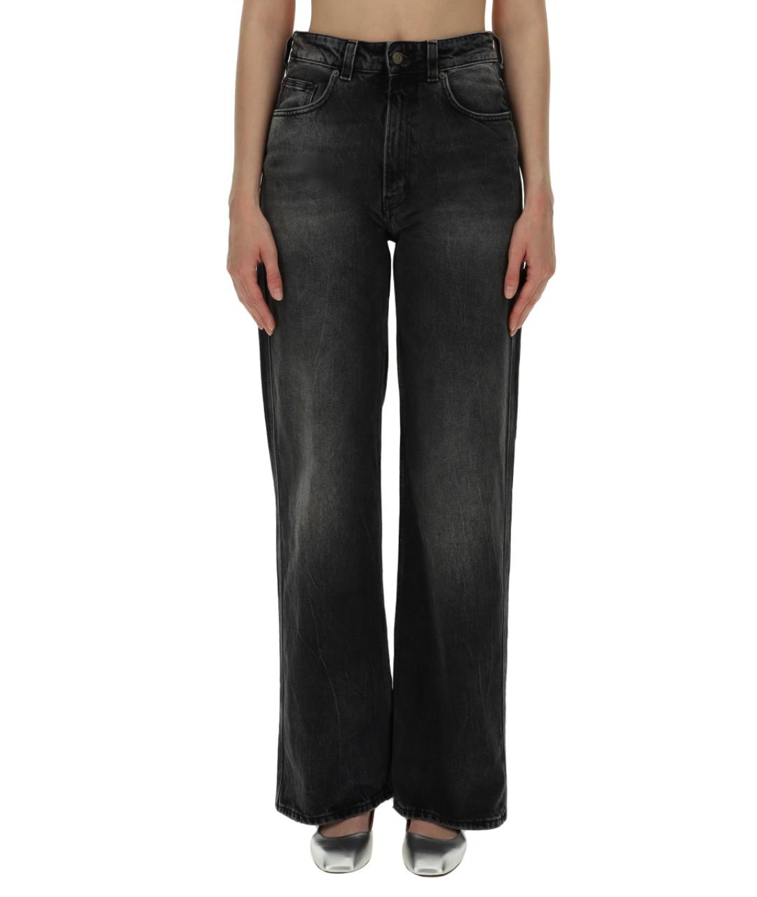 HAIKURE Черные хлопковые прямые джинсы, фото 5