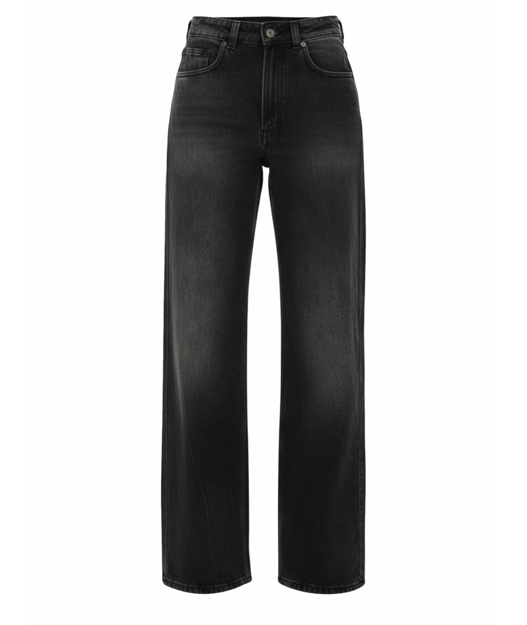 HAIKURE Черные хлопковые прямые джинсы, фото 1