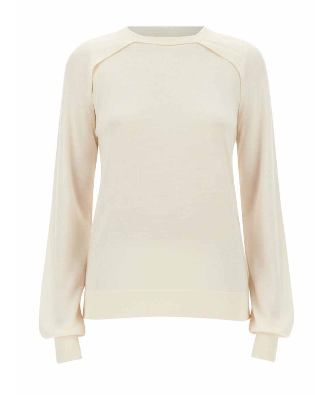 HELMUT LANG Белый шерстяной джемпер / свитер, фото 1