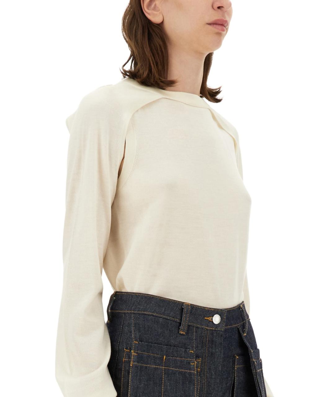 HELMUT LANG Белый шерстяной джемпер / свитер, фото 4