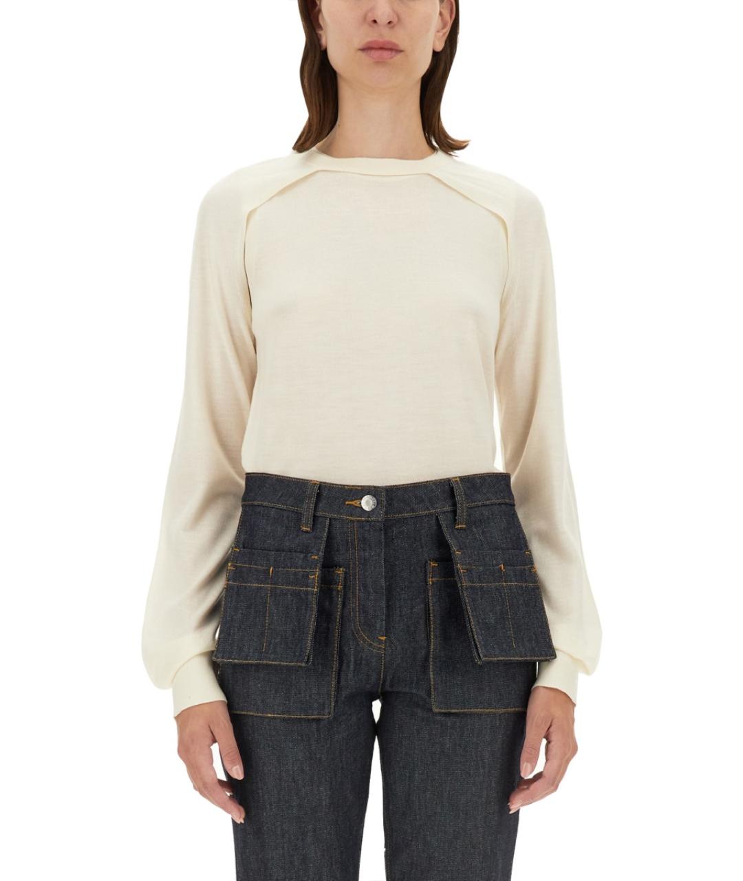 HELMUT LANG Белый шерстяной джемпер / свитер, фото 5