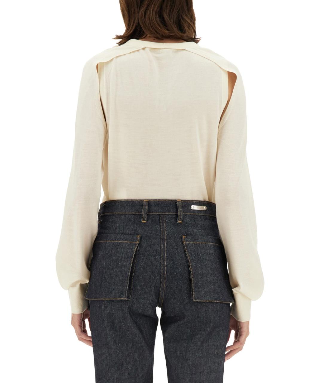 HELMUT LANG Белый шерстяной джемпер / свитер, фото 3