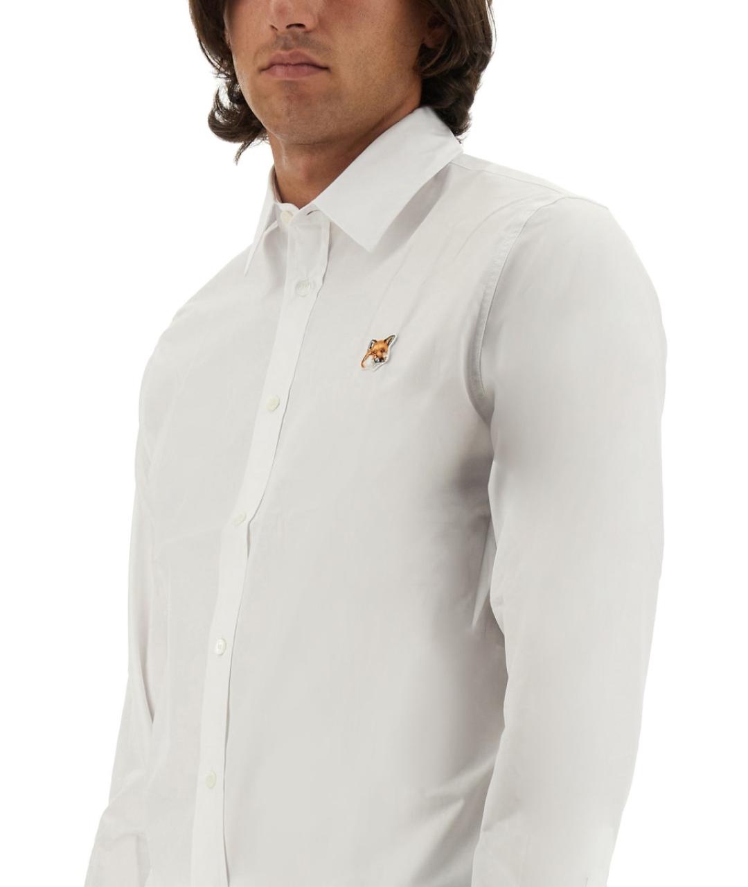 MAISON KITSUNE Белая хлопковая кэжуал рубашка, фото 5