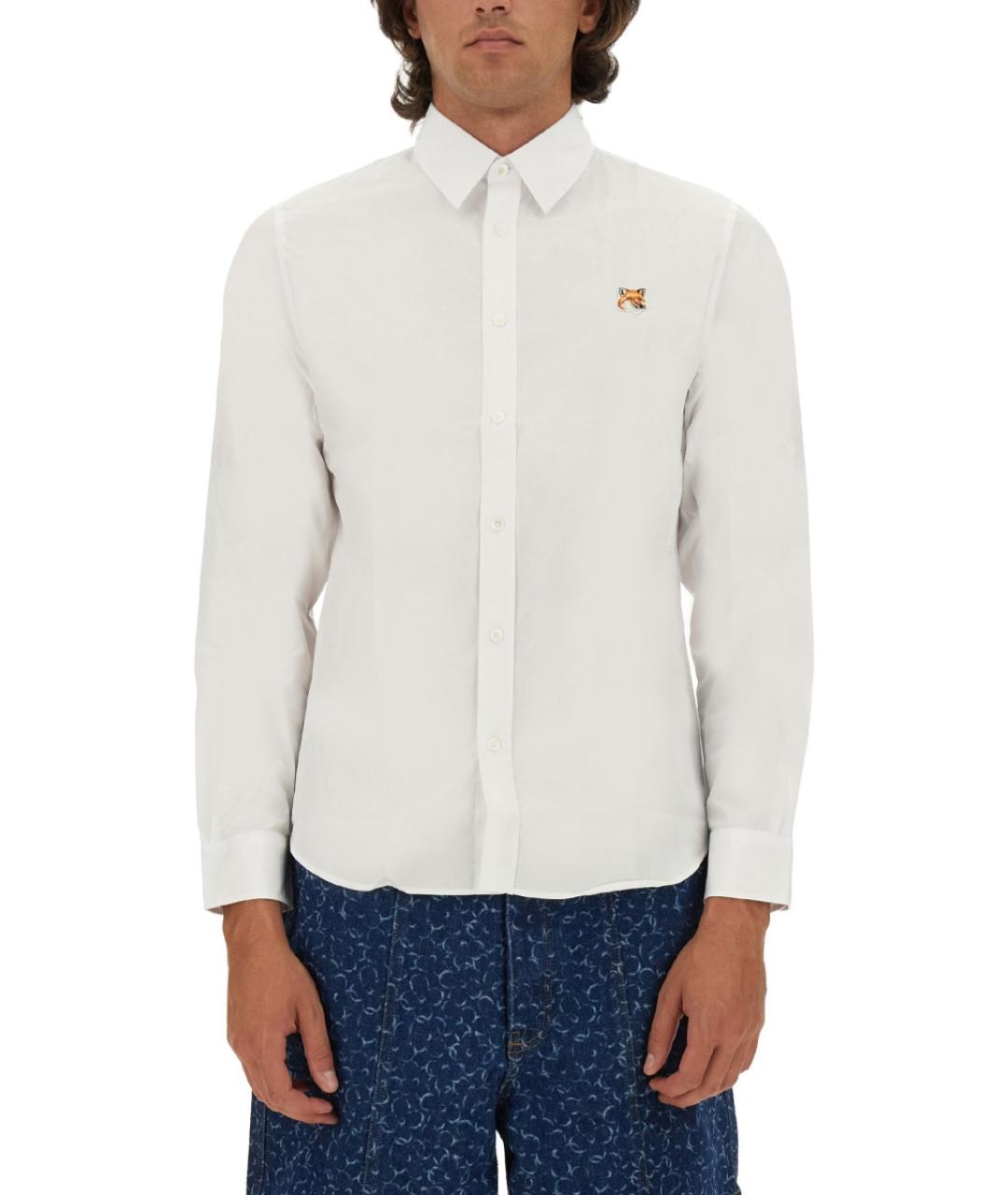 MAISON KITSUNE Белая хлопковая кэжуал рубашка, фото 2