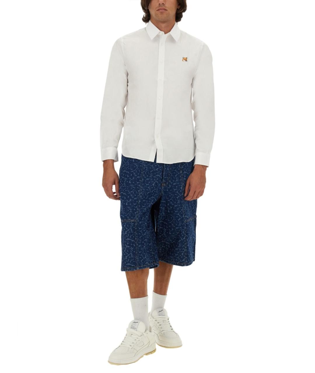 MAISON KITSUNE Белая хлопковая кэжуал рубашка, фото 3