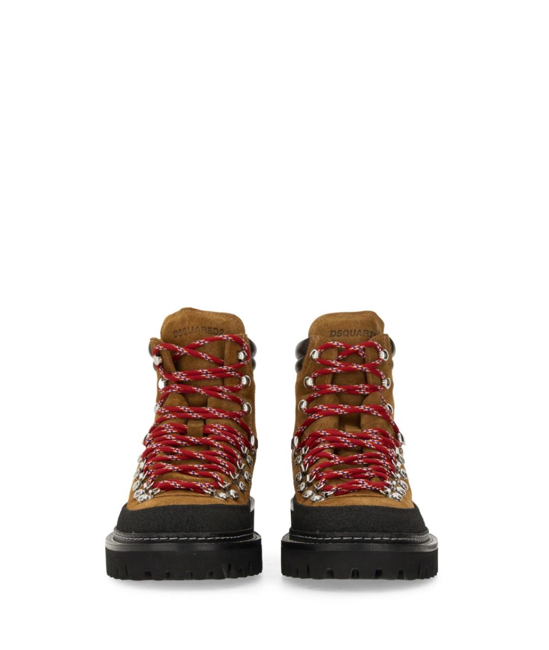 DSQUARED2 Бежевые кожаные высокие ботинки, фото 4