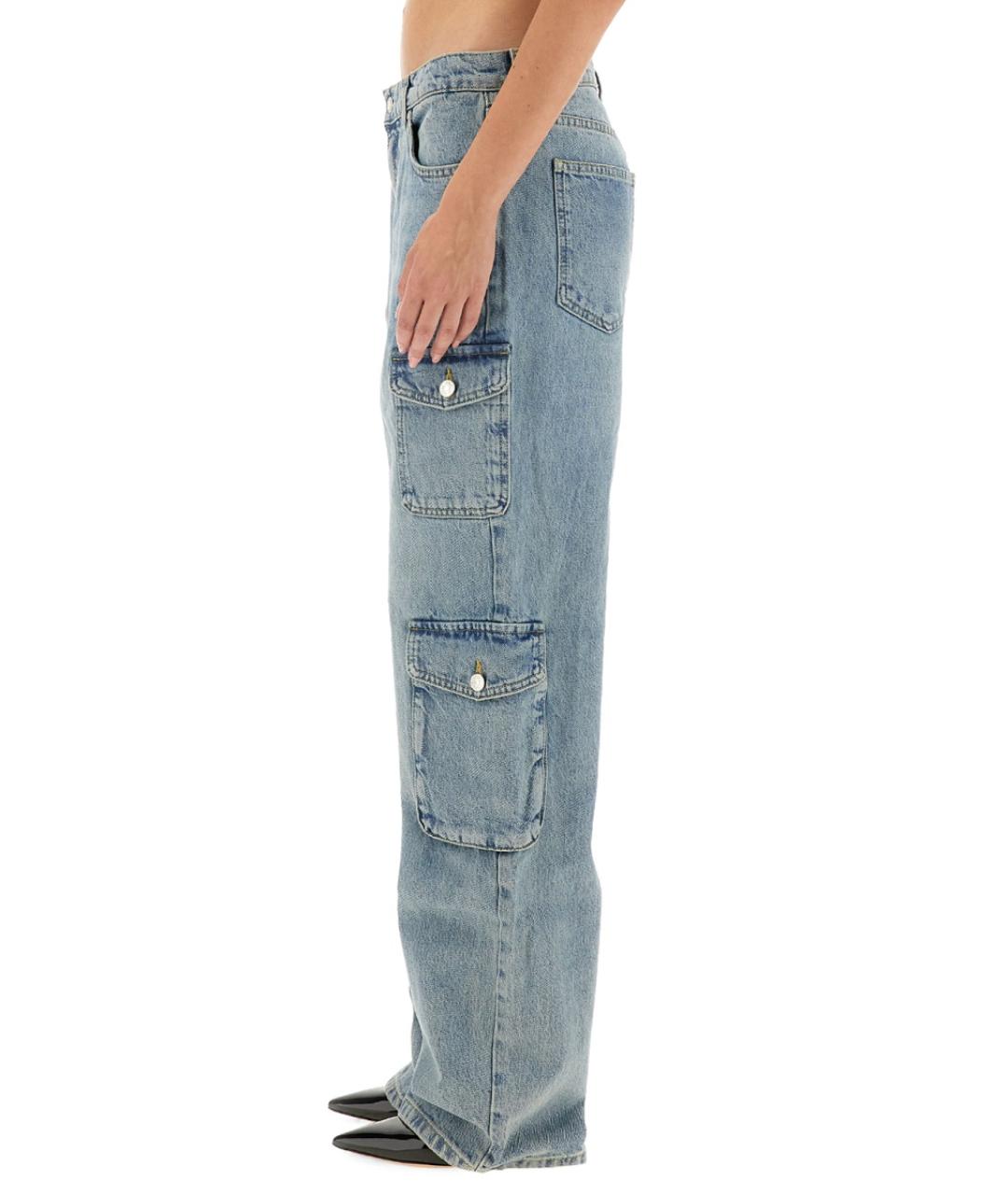 MOSCHINO JEANS Синие хлопковые прямые джинсы, фото 3