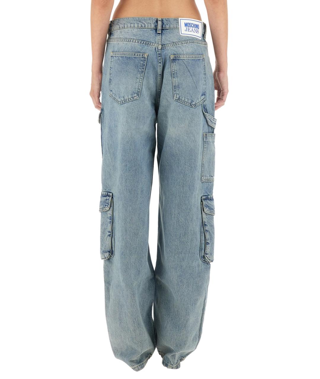 MOSCHINO JEANS Синие хлопковые прямые джинсы, фото 4
