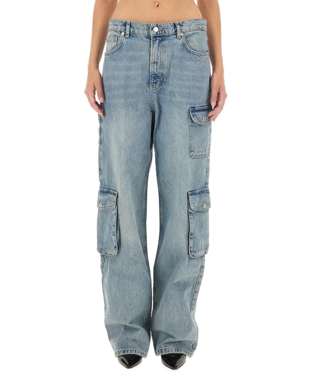 MOSCHINO JEANS Синие хлопковые прямые джинсы, фото 5