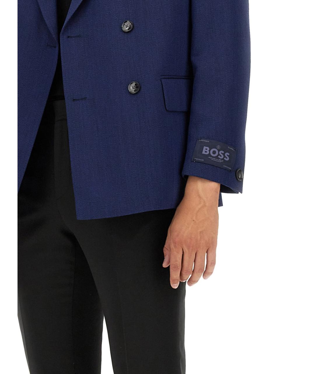 HUGO BOSS Синий шерстяной пиджак, фото 4