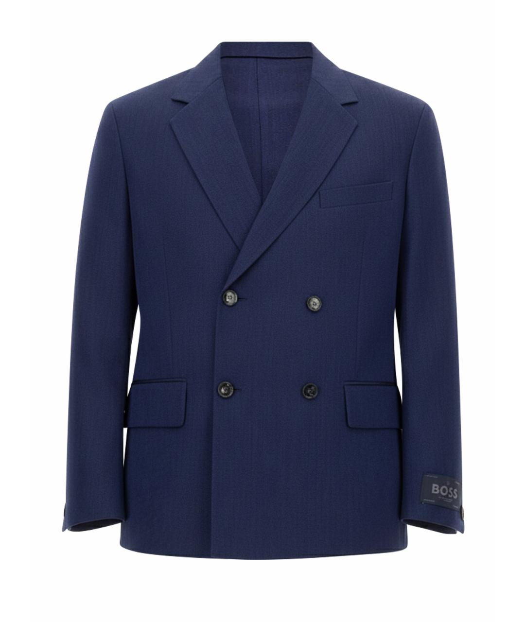 HUGO BOSS Синий шерстяной пиджак, фото 1