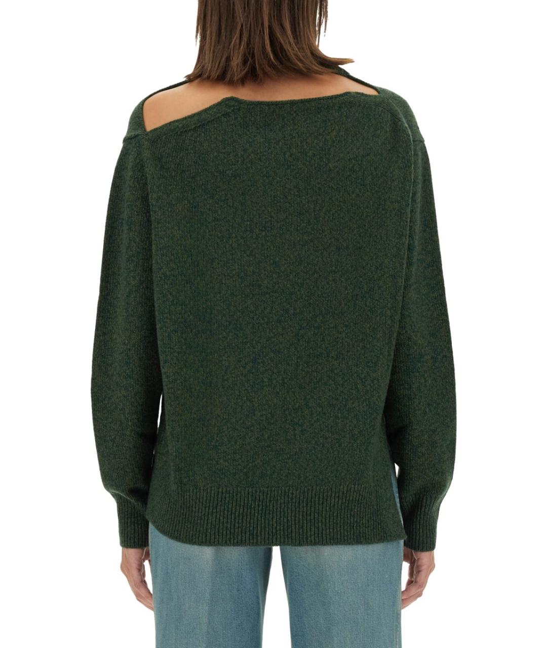 VICTORIA BECKHAM Зеленый шерстяной джемпер / свитер, фото 3