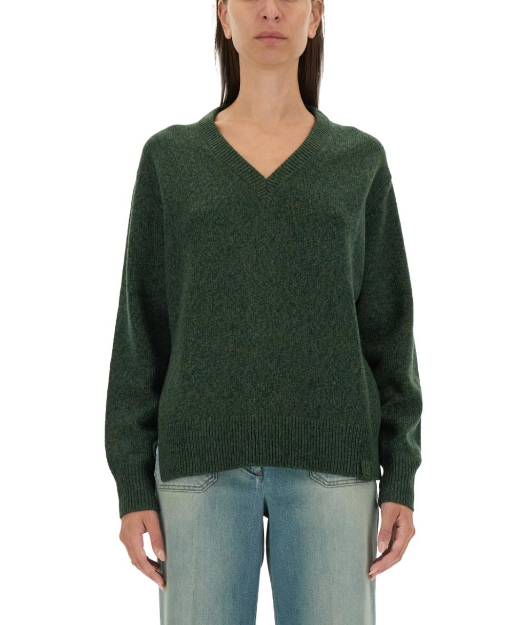 VICTORIA BECKHAM Зеленый шерстяной джемпер / свитер, фото 5