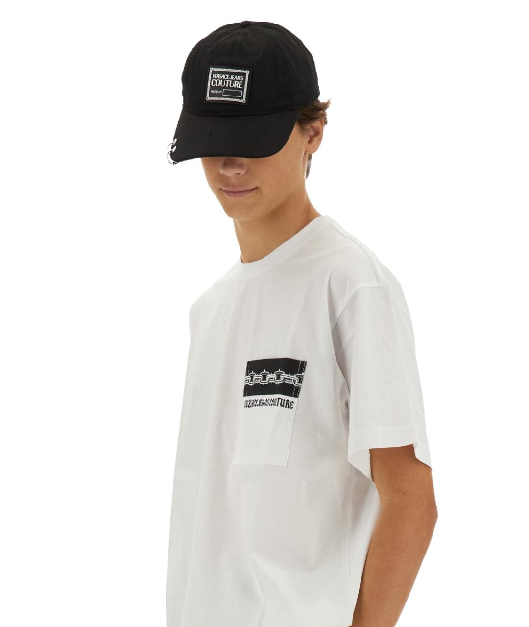 VERSACE JEANS COUTURE Белая хлопковая футболка, фото 4