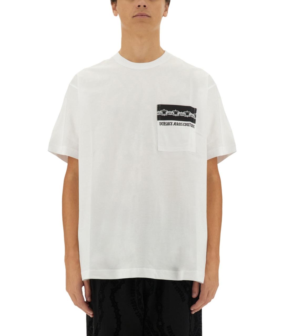 VERSACE JEANS COUTURE Белая хлопковая футболка, фото 5