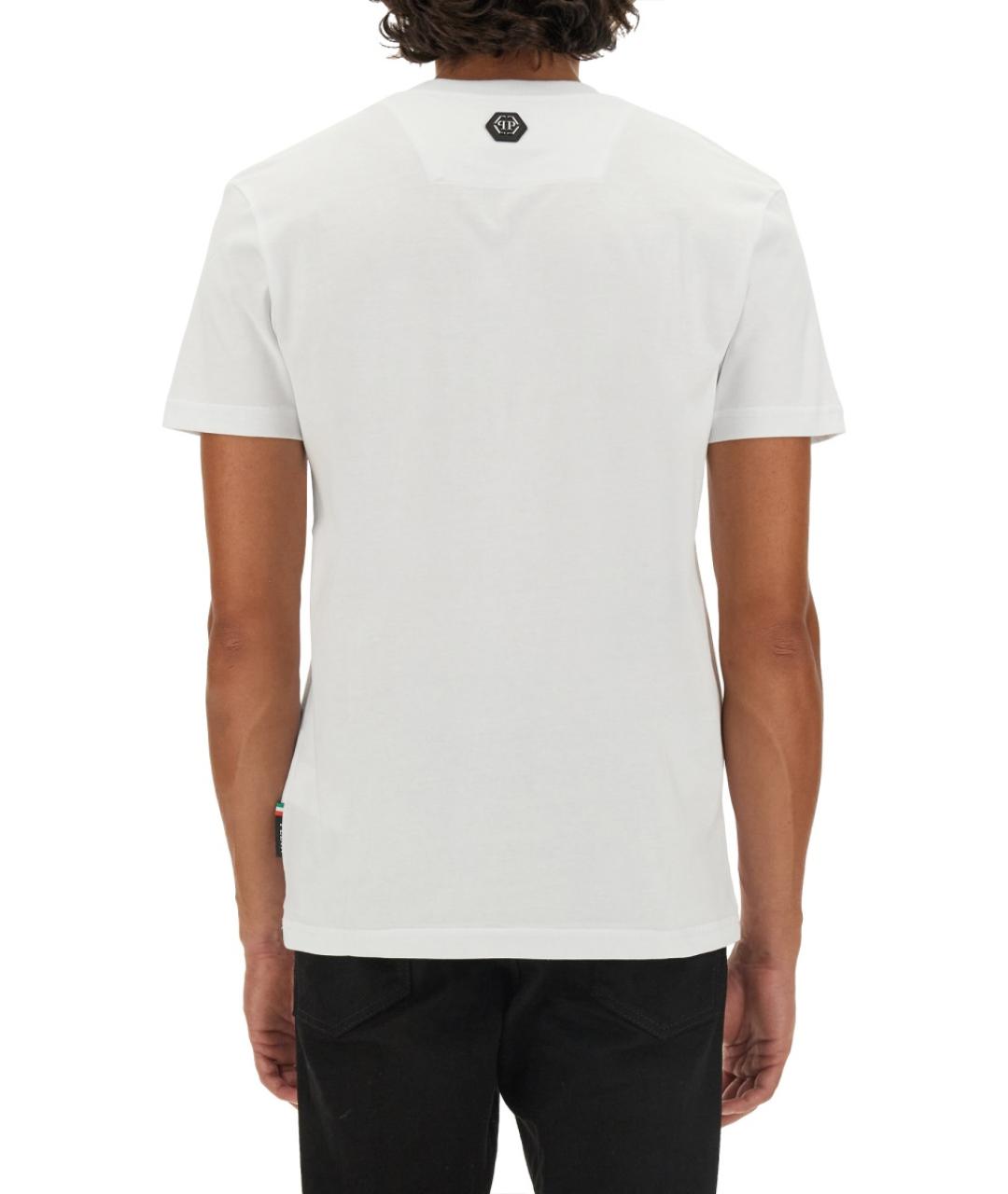 PHILIPP PLEIN Белая хлопковая футболка, фото 4