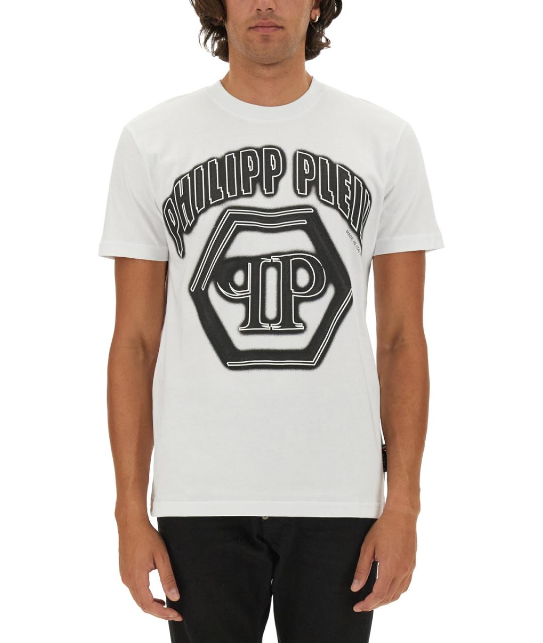 PHILIPP PLEIN Белая хлопковая футболка, фото 2