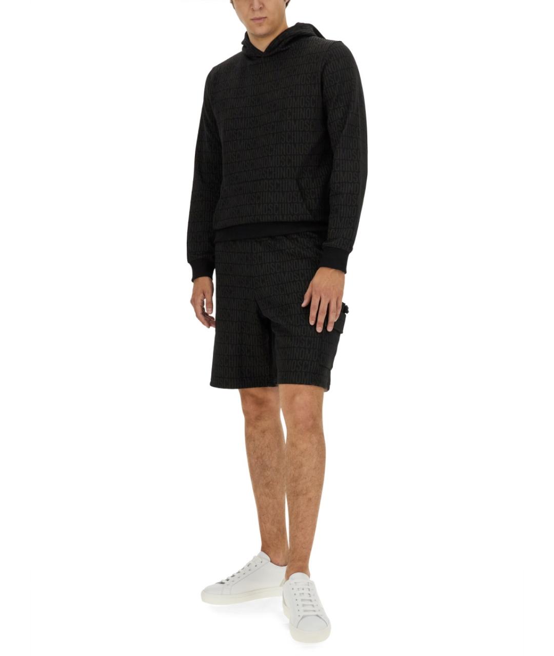 MOSCHINO Черные хлопковые шорты, фото 2