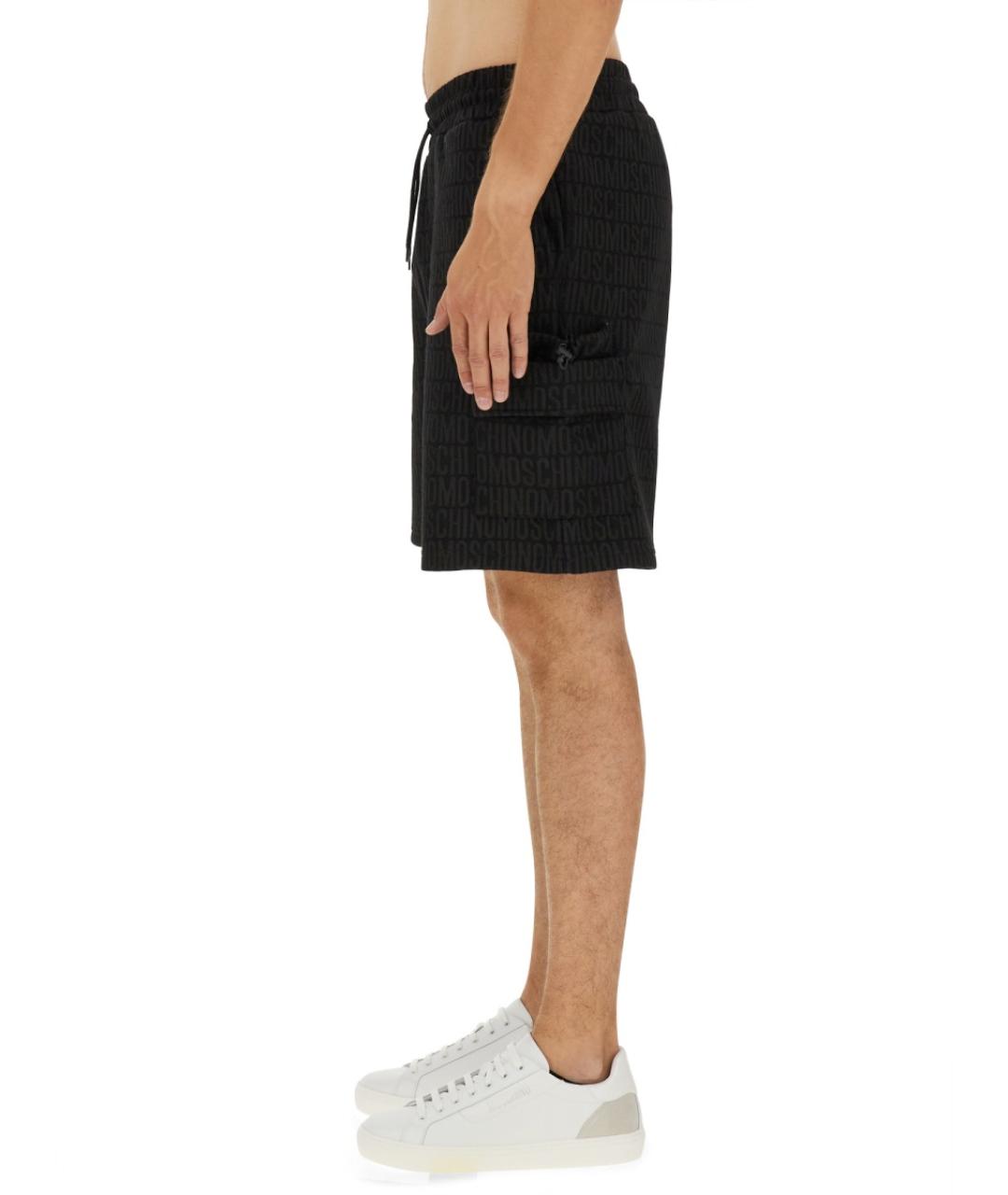 MOSCHINO Черные хлопковые шорты, фото 4