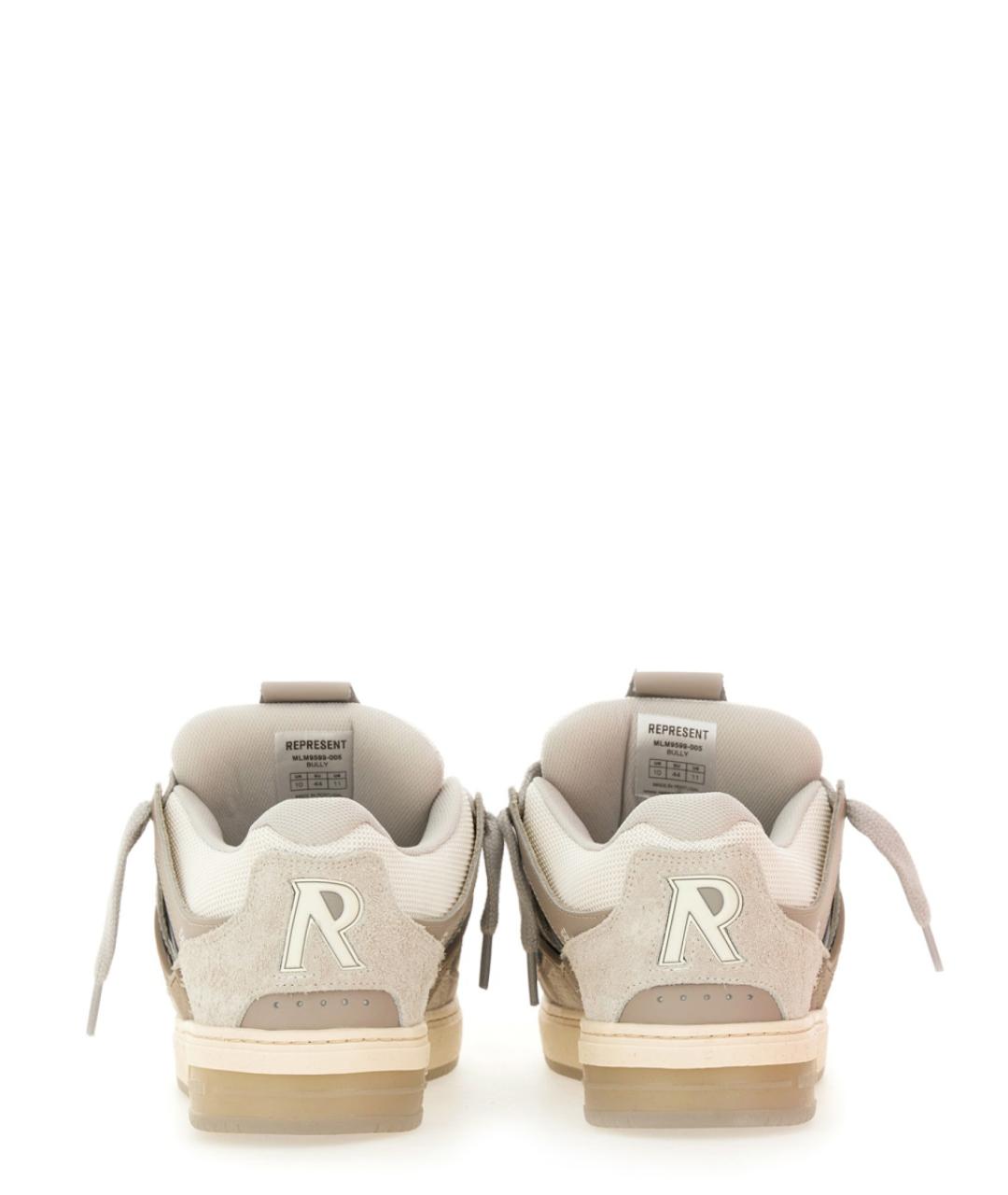 REPRESENT Белые кожаные низкие кроссовки / кеды, фото 4