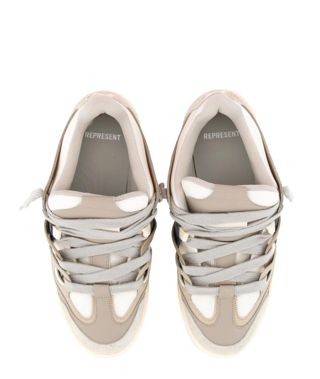 REPRESENT Белые кожаные низкие кроссовки / кеды, фото 5
