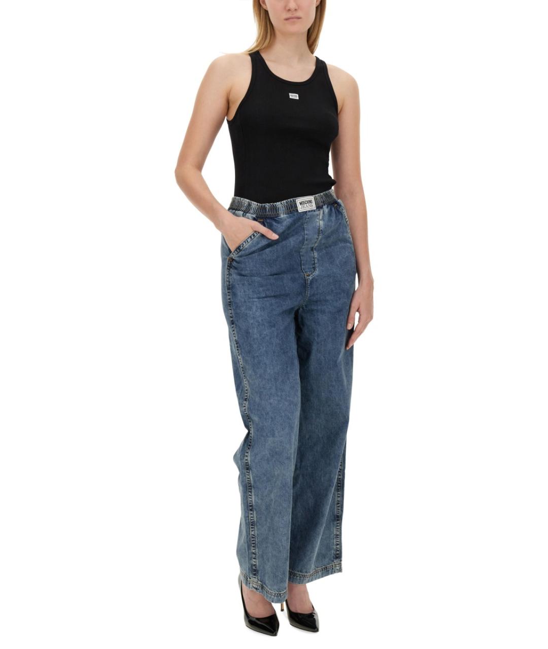 MOSCHINO JEANS Синие хлопковые джинсы клеш, фото 2