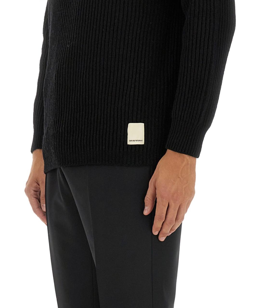 EMPORIO ARMANI Черный шерстяной джемпер / свитер, фото 4