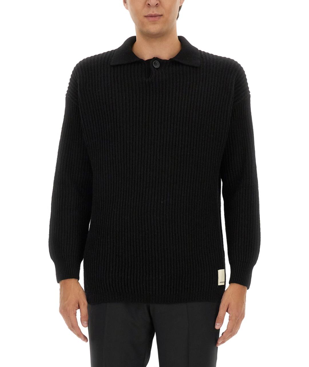 EMPORIO ARMANI Черный шерстяной джемпер / свитер, фото 5
