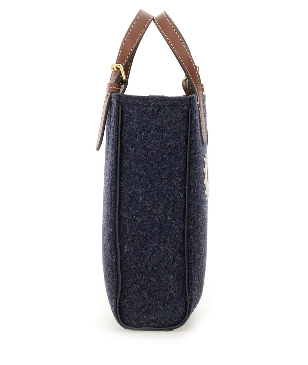 ANYA HINDMARCH Синяя шерстяная сумка тоут, фото 4