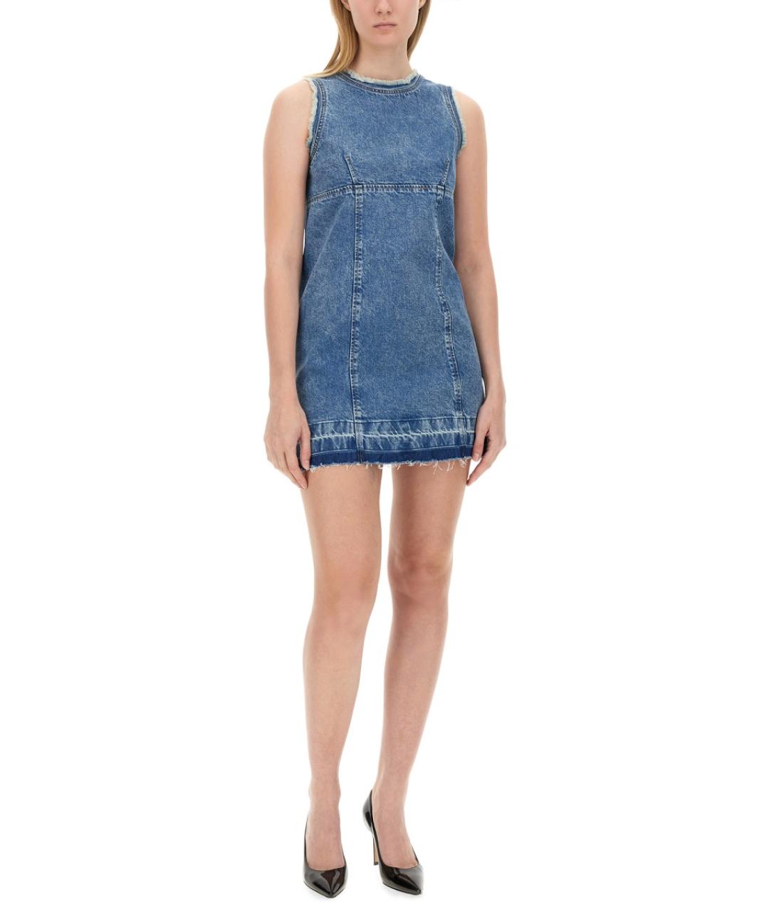 MOSCHINO JEANS Синее хлопковое повседневное платье, фото 2