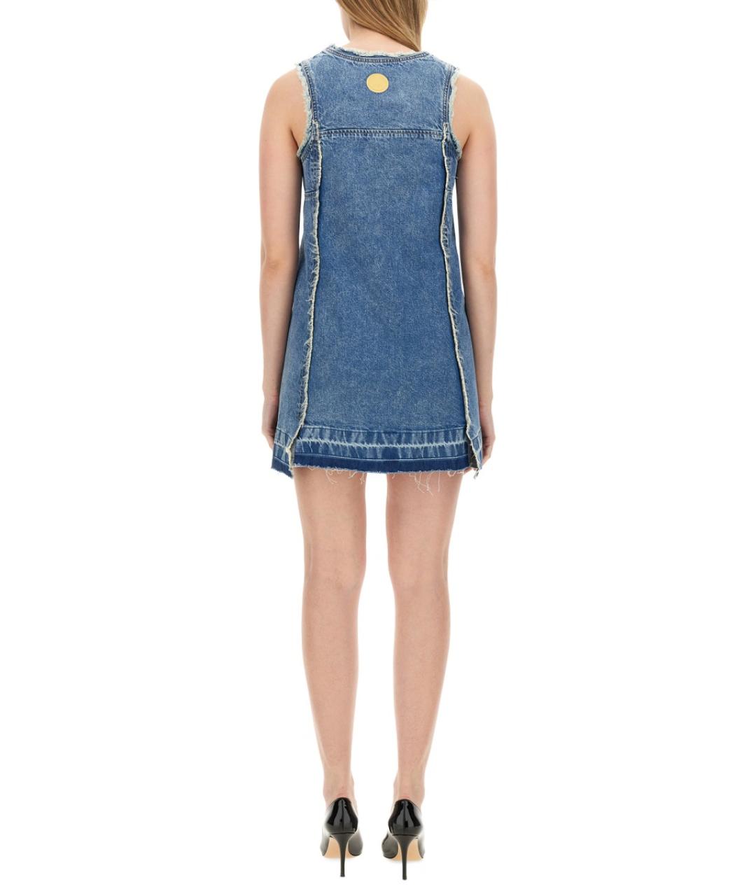 MOSCHINO JEANS Синее хлопковое повседневное платье, фото 3