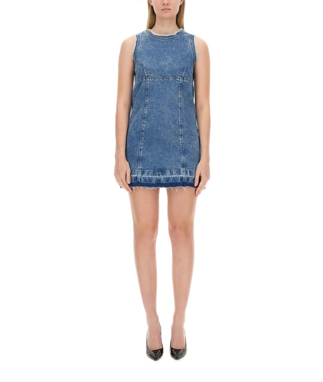 MOSCHINO JEANS Синее хлопковое повседневное платье, фото 5