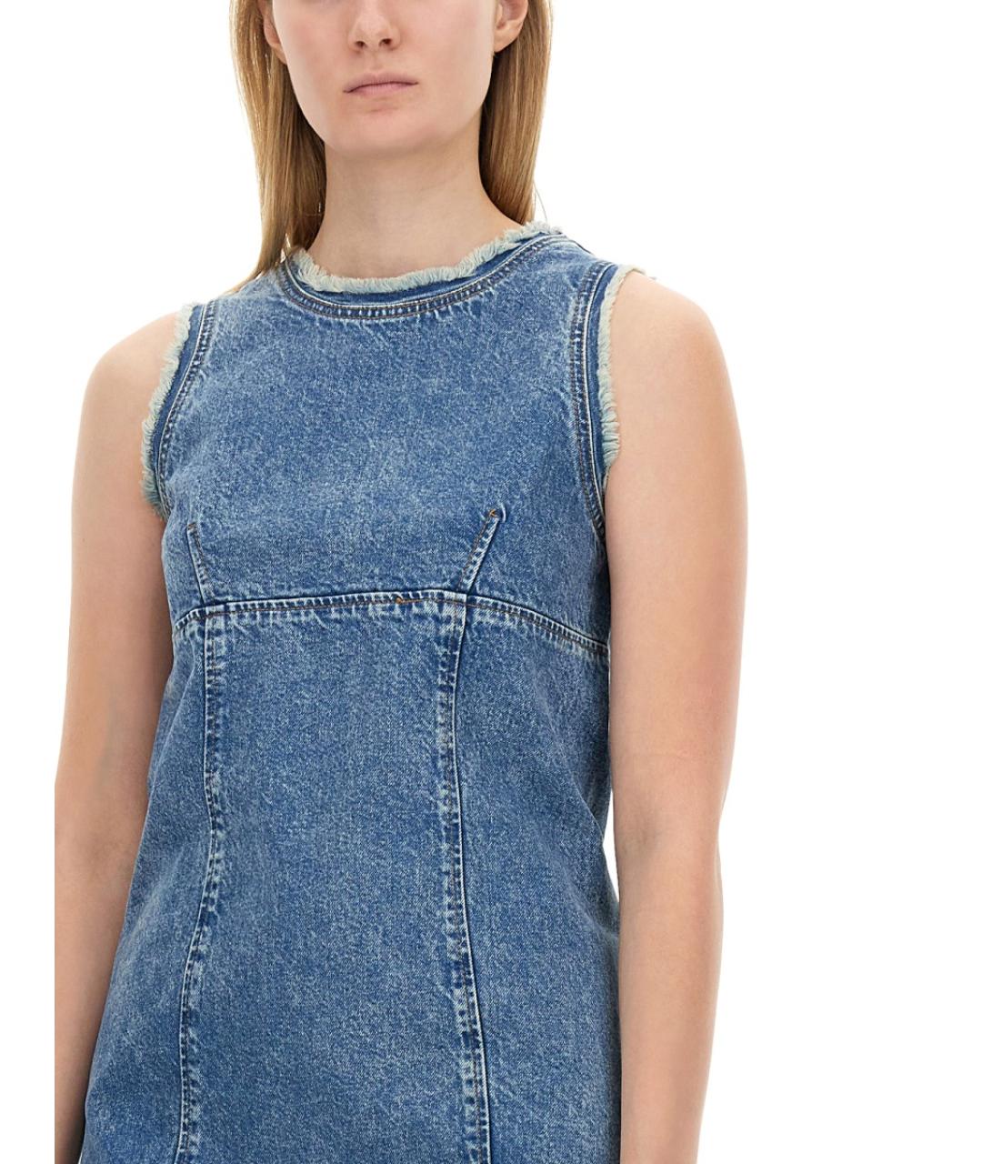 MOSCHINO JEANS Синее хлопковое повседневное платье, фото 4